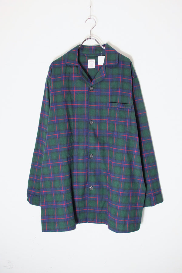 L/S BLACKWATCH PAJAMA FLANNEL SHIRT / GREEN/NAVY [SIZE: L USED]