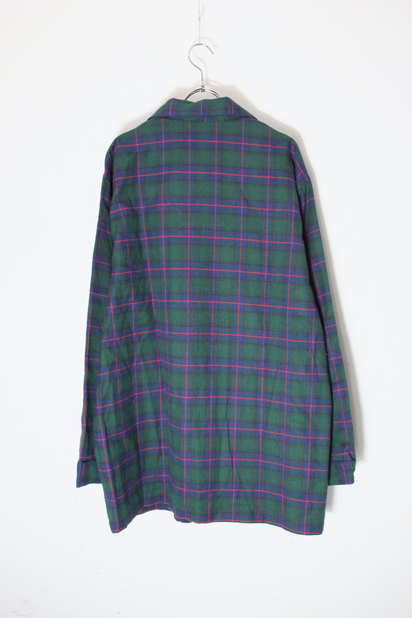 L/S BLACKWATCH PAJAMA FLANNEL SHIRT / GREEN/NAVY [SIZE: L USED]