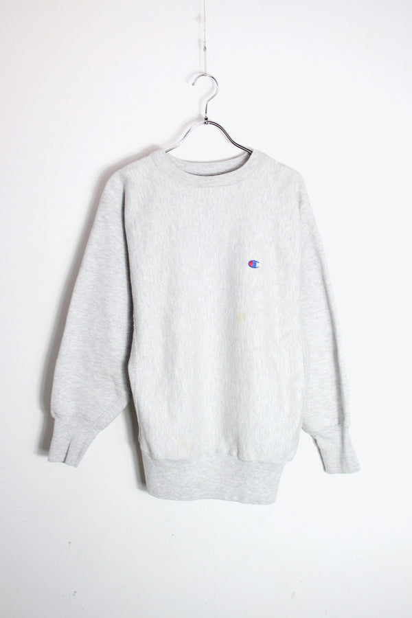 MADE IN USA 90'S REVERSE WEAVE ONE POINT SWEATSHIRT / GRAY [SIZE: M USED]