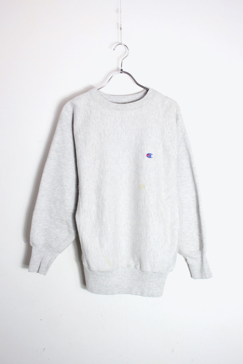 MADE IN USA 90'S REVERSE WEAVE ONE POINT SWEATSHIRT / GRAY [SIZE: M USED]