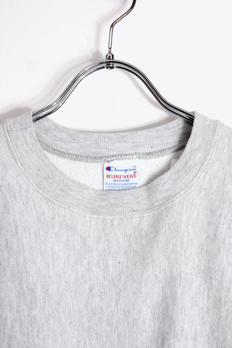 MADE IN USA 90'S REVERSE WEAVE ONE POINT SWEATSHIRT / GRAY [SIZE: M USED]