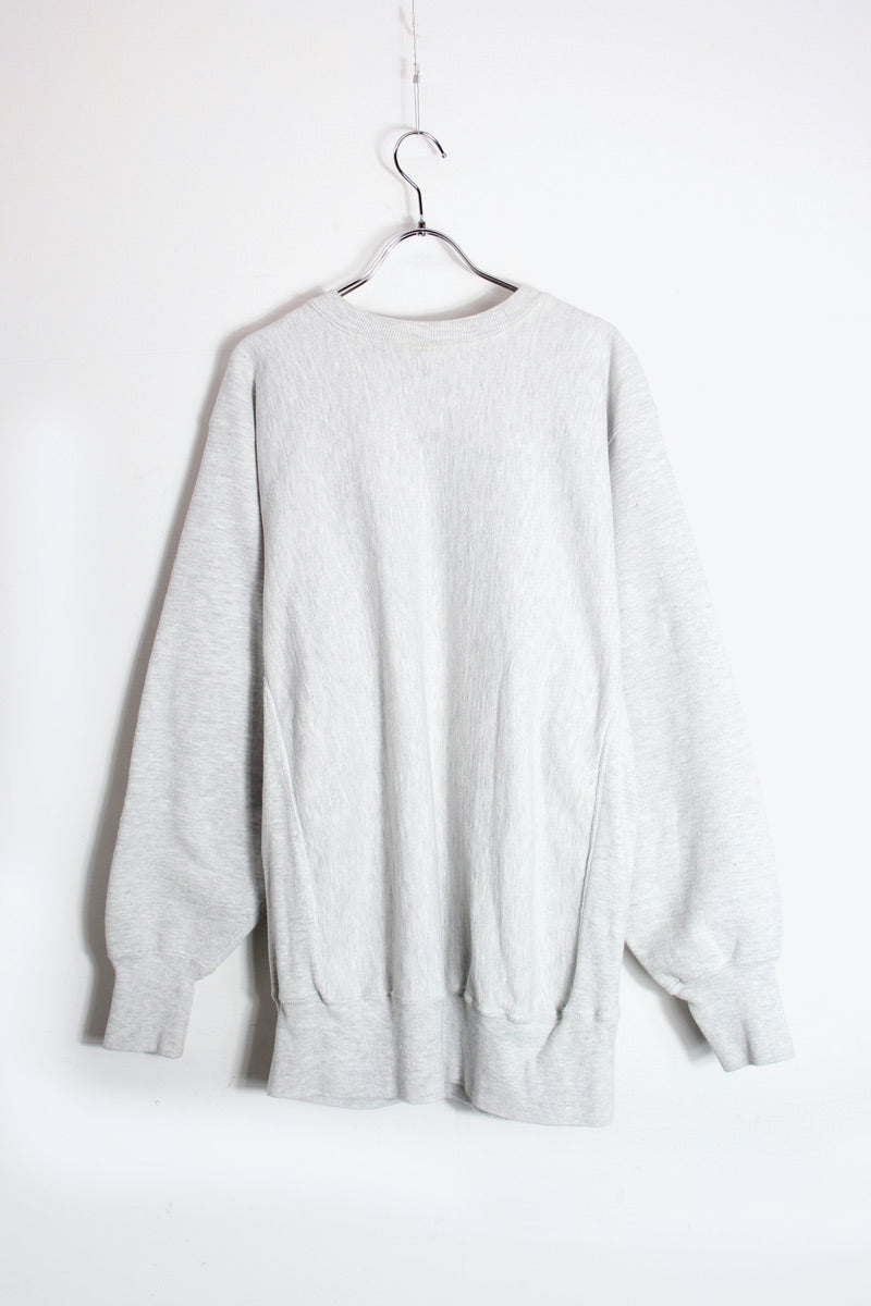 MADE IN USA 90'S LOGO REVERSE WEAVE SWEATSHIRT / GRAY [SIZE: XL USED]