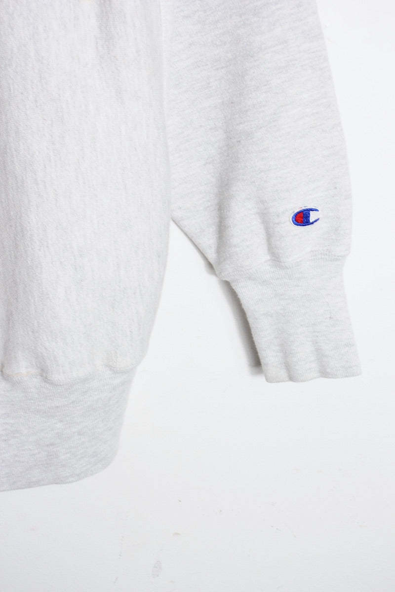 MADE IN USA 90'S LOGO REVERSE WEAVE SWEATSHIRT / GRAY [SIZE: XL USED]