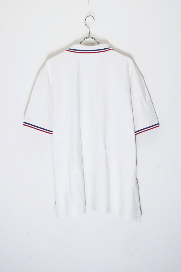 S/S MICKEY EMBROIDERY RIB LINE CHARACTER POLO SHIRT / WHITE [SIZE: XXL USED]