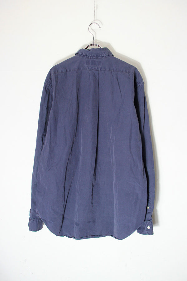 90'S L/S ONE POINT SHIRT / NAVY [SIZE: L USED]
