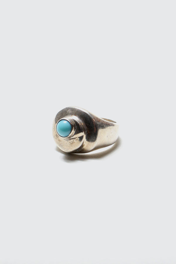 MADE IN MEXICO 925 SILVER RING W / TURQUOISE [SIZE: equivalent to No. 15 USED]