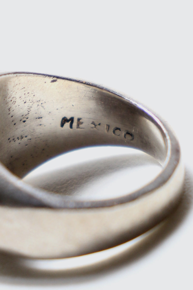 MADE IN MEXICO 925 SILVER RING W / TURQUOISE [SIZE: equivalent to No. 15 USED]