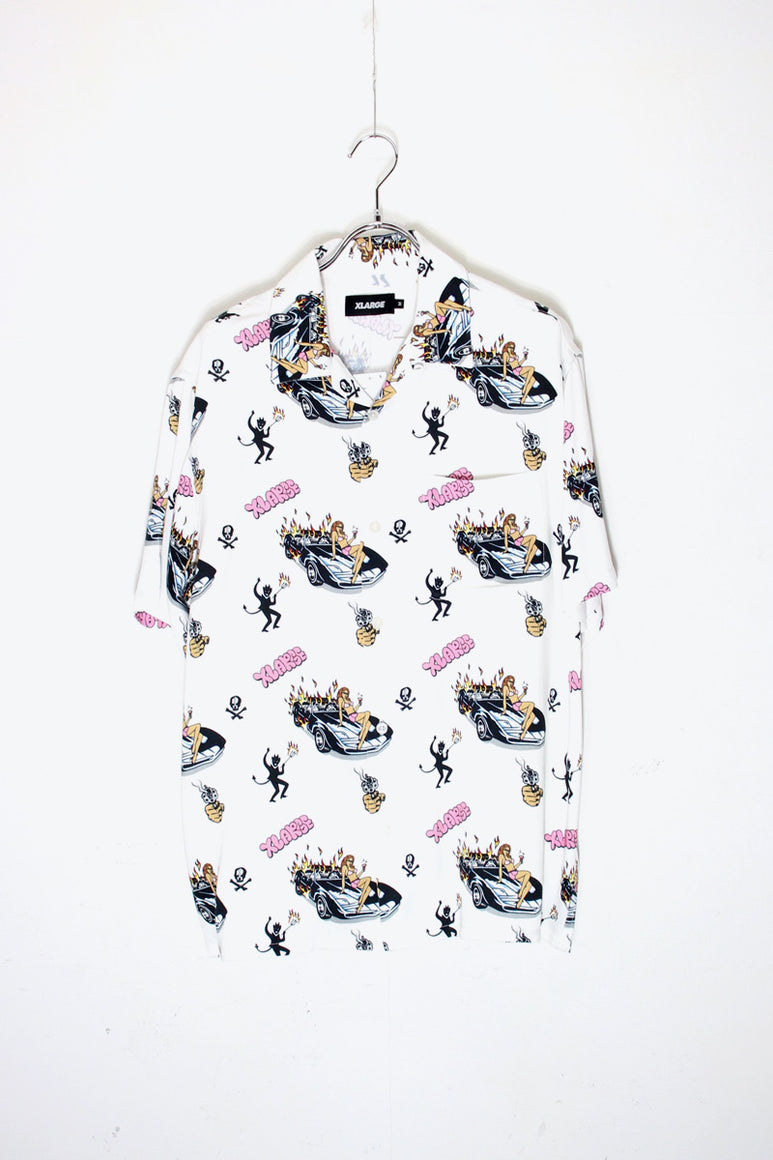 BURN PATTERN SHIRT / WHITE [日本未発売モデル][SIZE: M NEW]