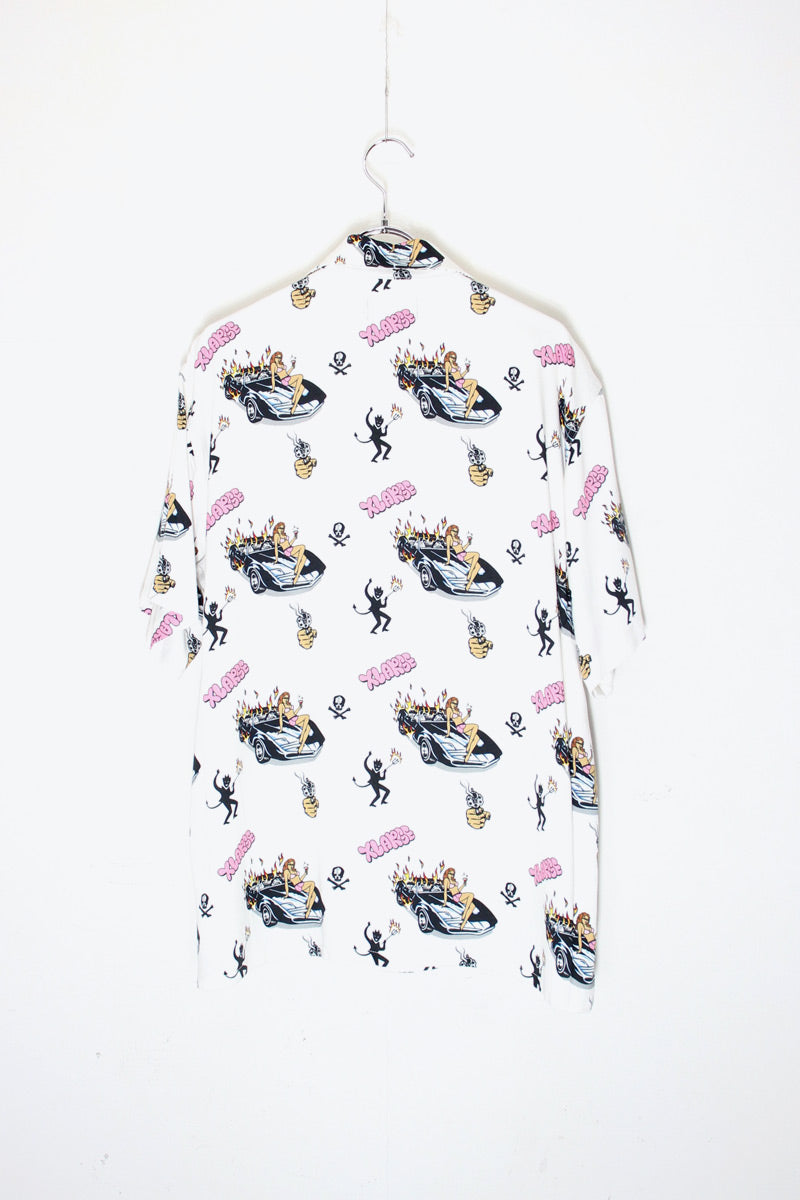 BURN PATTERN SHIRT / WHITE [Unreleased in Japan][SIZE: M NEW]
