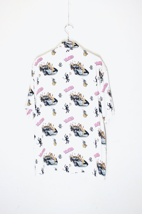 BURN PATTERN SHIRT / WHITE [Unreleased in Japan][SIZE: M NEW]