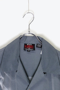 90'S OPEN COLLAR S/S PATTERN SHIRT / GREY [SIZE: M USED]