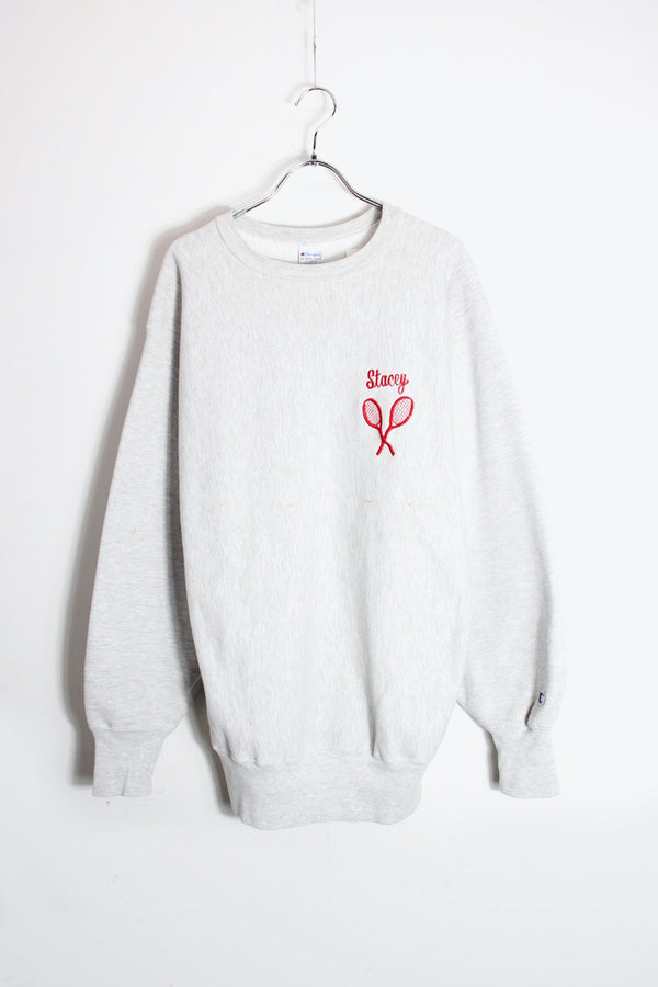 MADE IN USA 90'S STACEY REVERSE WEAVE SWEATSHIRT / GRAY [SIZE: XL USED]