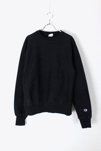 REVERSE WEAVE CREW NECK SWEAT SHIRT / BLACK [SIZE: S USED]