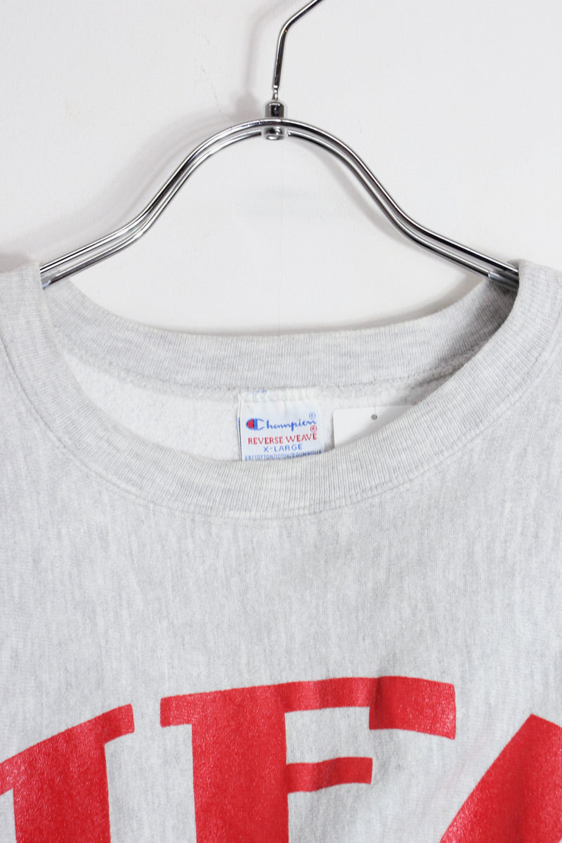 MADE IN USA 90'S NFA BASKETBALL REVERSE WEAVE SWEATSHIRT / GRAY [SIZE: XL USED]
