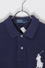 画像をギャラリービューアに読み込む, 90&#39;S S/S ONE POINT BIG PONY POLO SHIRT / NAVY [SIZE: L USED]
