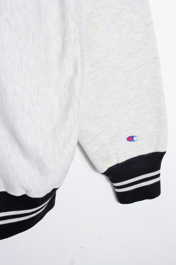 MADE IN USA 90'S LINE REVERSE WEAVE SWEATSHIRT / GREY/BLACK [SIZE: XL USED]