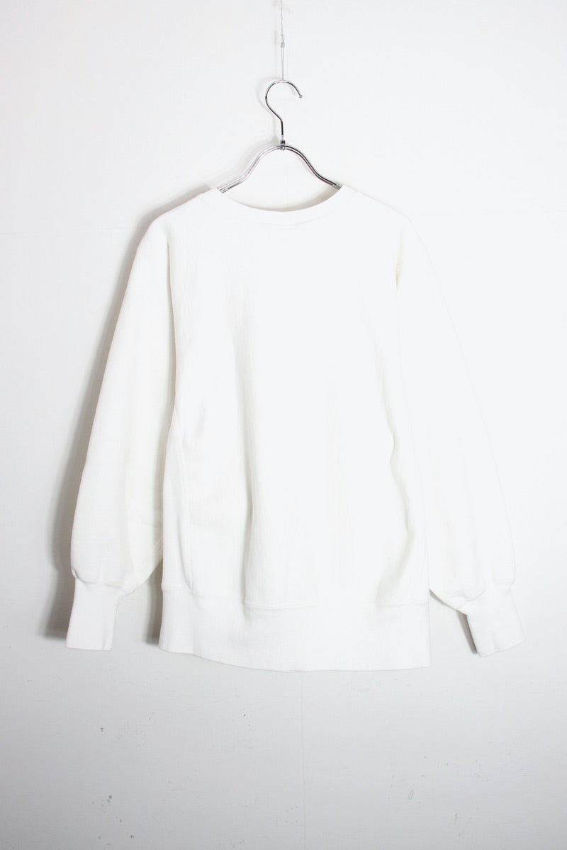 MADE IN USA 90'S REVERSE WEAVE ONE POINT SWEATSHIRT / WHITE [SIZE: M USED]