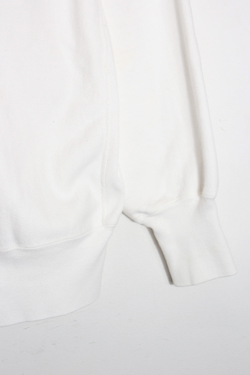 MADE IN USA 90'S REVERSE WEAVE ONE POINT SWEATSHIRT / WHITE [SIZE: M USED]