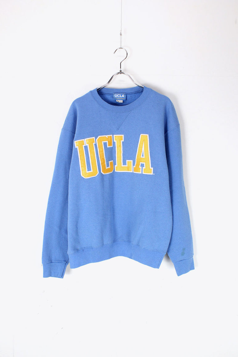 MADE IN USA 90'S UCLA LOGO SWEAT SHIRT / SAX BLUE [SIZE: M USED]