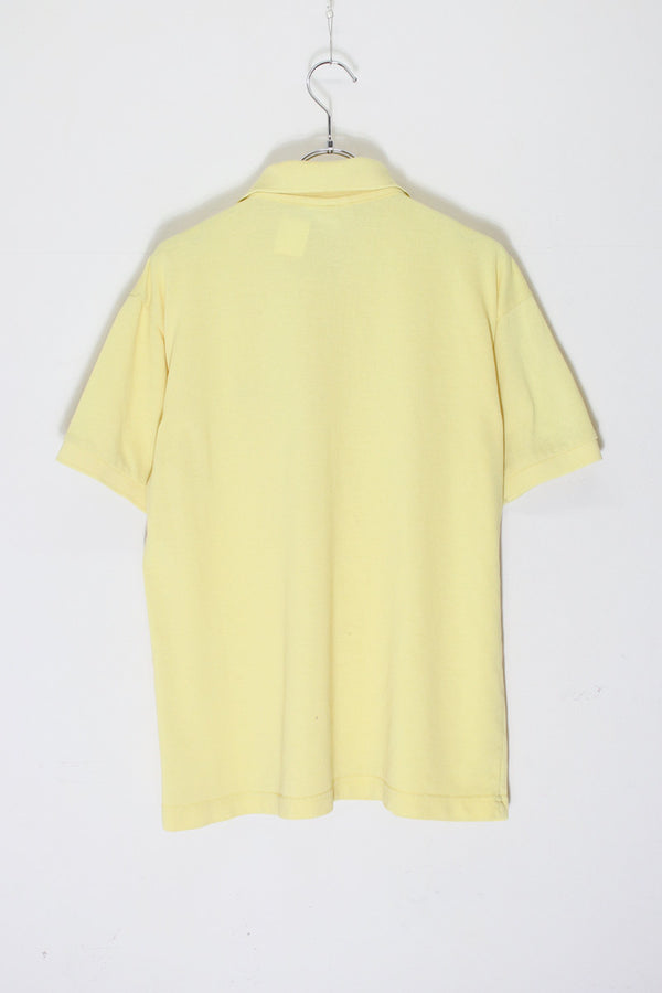 MADE IN FRANCE 70'S S/S ONE POINT POLO SHIRT / YELLOW [SIZE: L (fits like S) USED]