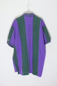 96'S S/S STRIPE POLO SHIRT ATLANTA1996 / GREEN/PURPLE [SIZE: XL USED]