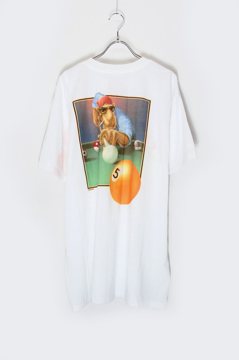 MADE IN USA 93'S S/S CAMEL BILLIARDS BACK PRINT ADVERTISING T-SHIRT / WHITE [SIZE: XL DEADSTOCK/NOS]