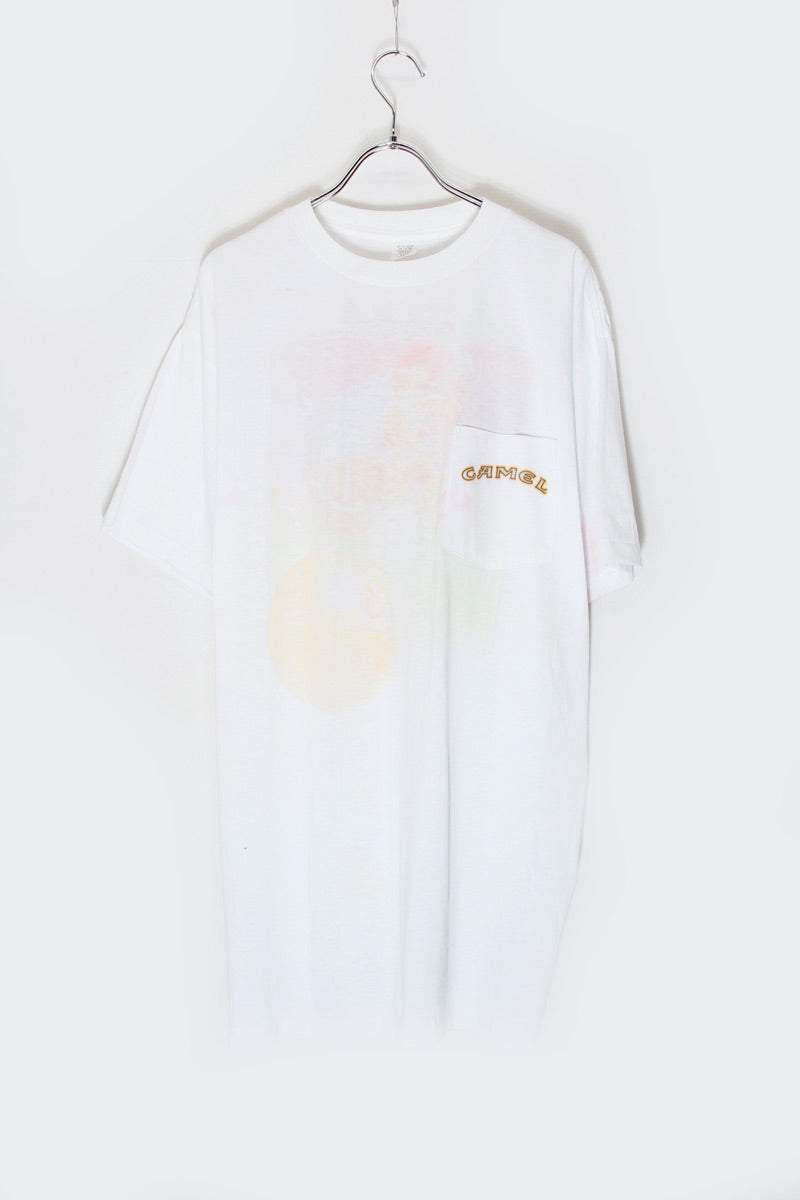 MADE IN USA 93'S S/S CAMEL BILLIARDS BACK PRINT ADVERTISING T-SHIRT / WHITE [SIZE: XL DEADSTOCK/NOS]