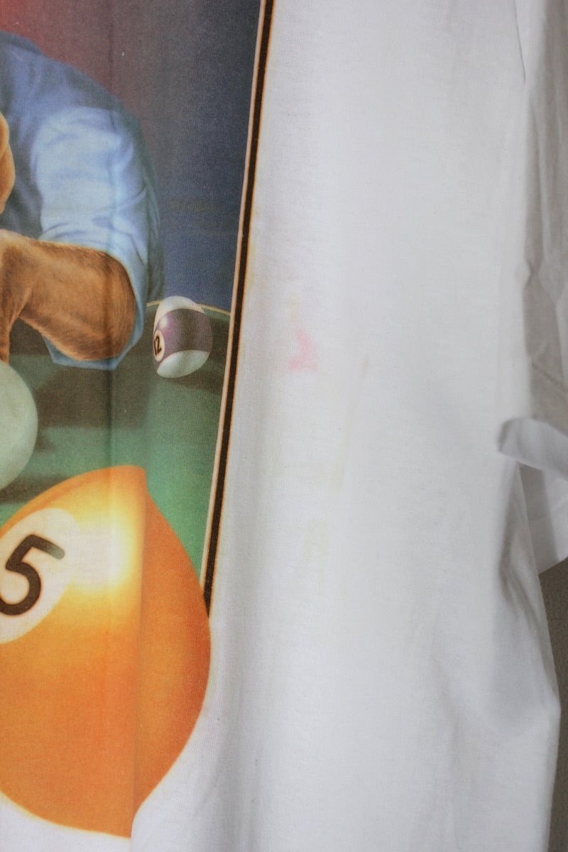 MADE IN USA 93'S S/S CAMEL BILLIARDS BACK PRINT ADVERTISING T-SHIRT / WHITE [SIZE: XL DEADSTOCK/NOS]