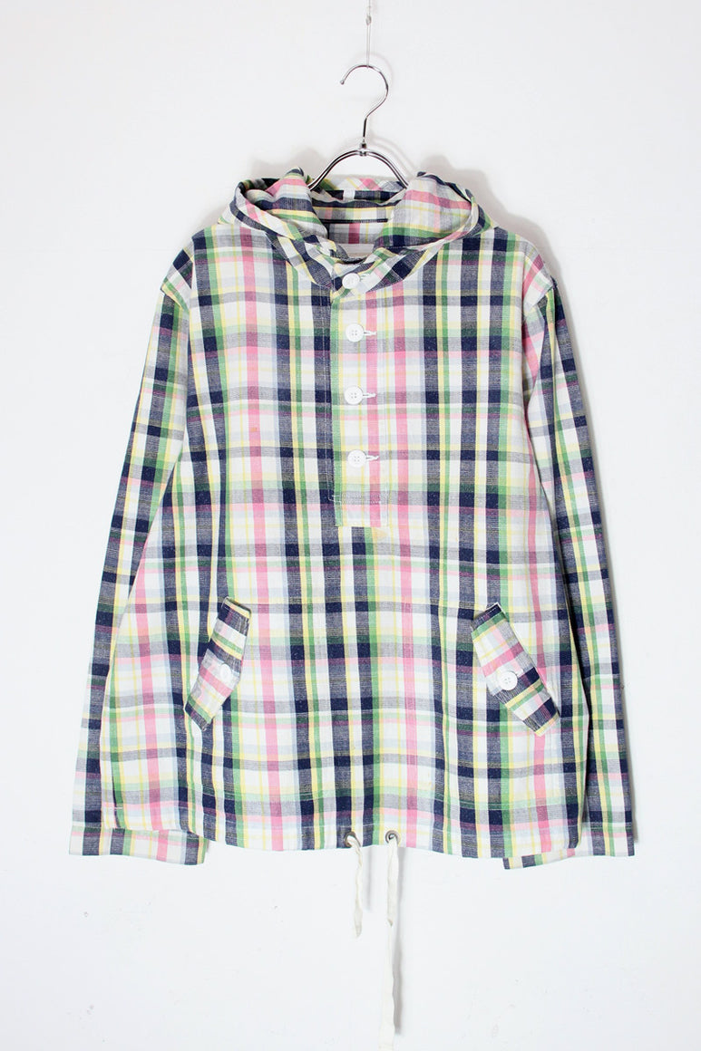 90'S PULLOVER CHECK JACKET / MULTI [SIZE: L USED]