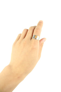 925 VINTAGE SILVER RING W/STONE [SIZE: 16号相当 USED]