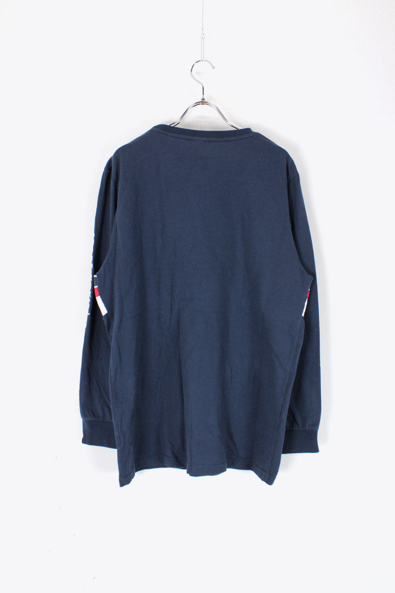 L/S LOGO PRINT T-SHIRT / NAVY [SIZE: L equivalent USED]
