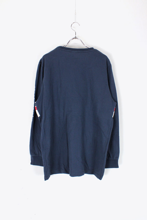 L/S LOGO PRINT T-SHIRT / NAVY [SIZE: L equivalent USED]