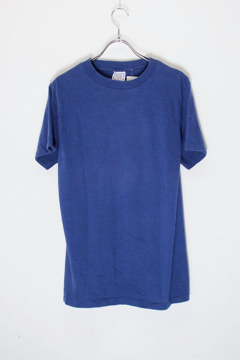 MADE IN USA 80'S CAMEL BACK PRINT ADVERTISING T-SHIRT / NAVY [SIZE: L USED]