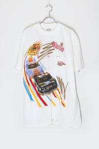 MADE IN USA 90'S S/S NASCAR WINSTON CUP PRINT POCKET ADVERTISING T-SHIRT / WHITE [SIZE: XL USED]