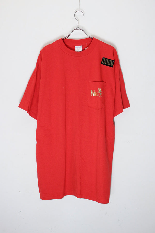 MADE IN USA 90'S S/S WINSTON BACK FOAM PRINT POCKET ADVERTISING T-SHIRT / RED [SIZE: XL DEADSTOCK/NOS]