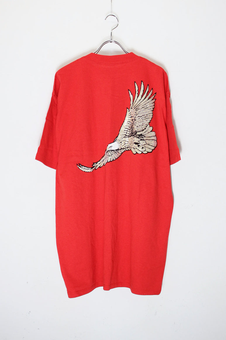 MADE IN USA 90'S S/S WINSTON BACK FOAM PRINT POCKET ADVERTISING T-SHIRT / RED [SIZE: XL DEADSTOCK/NOS]