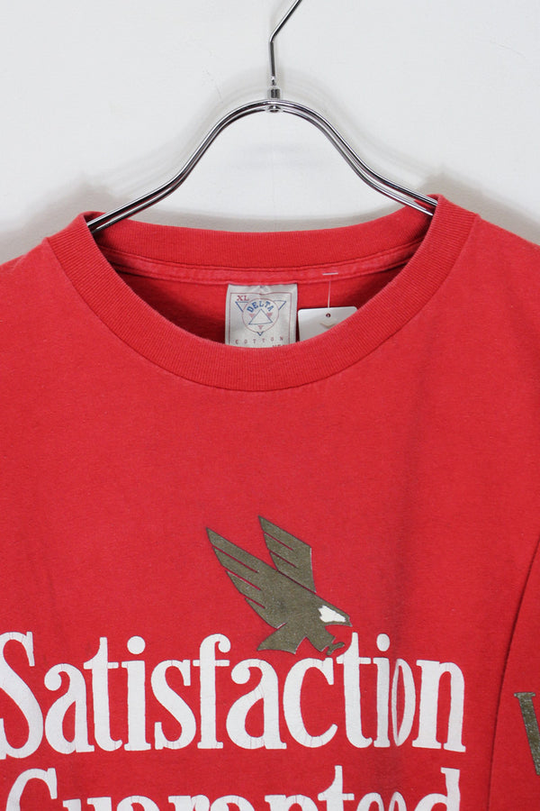 MADE IN USA 90'S WINSTON SATISFACTION GUARANTEED T-SHIRT / RED [SIZE: XL USED]