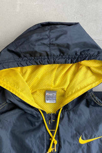 Y2K EARLY 00'S HALF-ZIP NYLON JACKET / BLACK / YELLOW [SIZE: M USED]