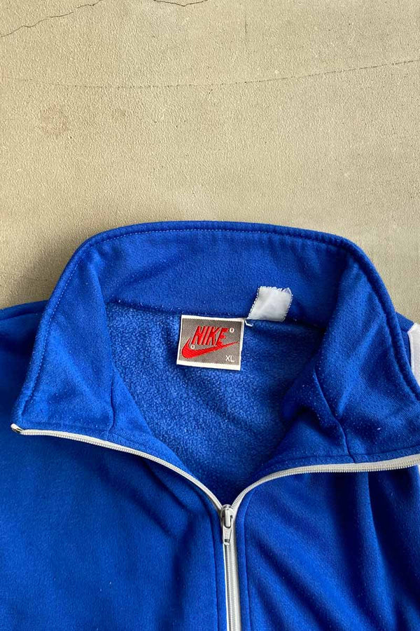 90'S SWEAT TRACK JACKET / BLUE / GRAY [SIZE: XL USED]