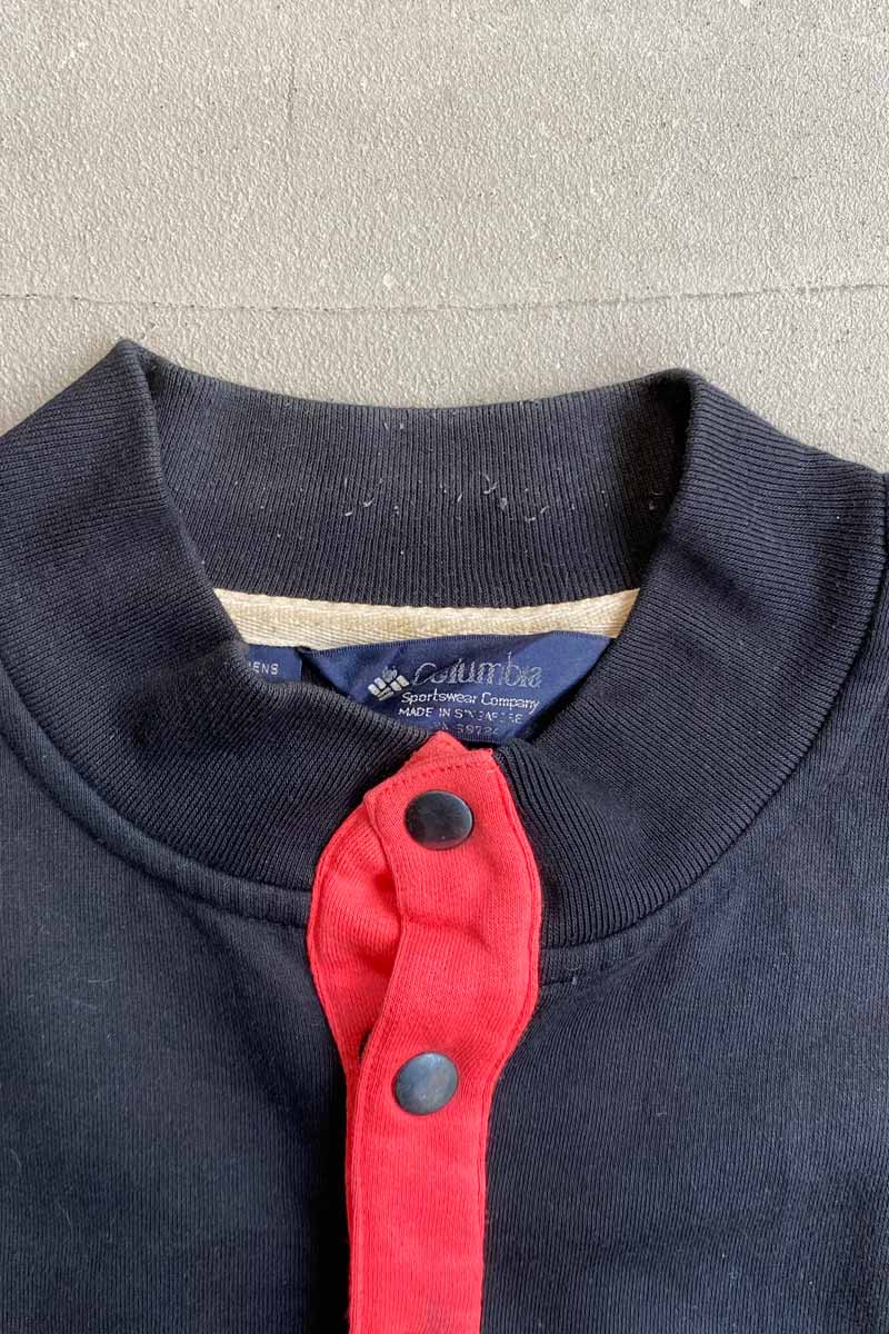90'S HALF SNAP SWEATSHIRT / BLACK [SIZE: L USED]