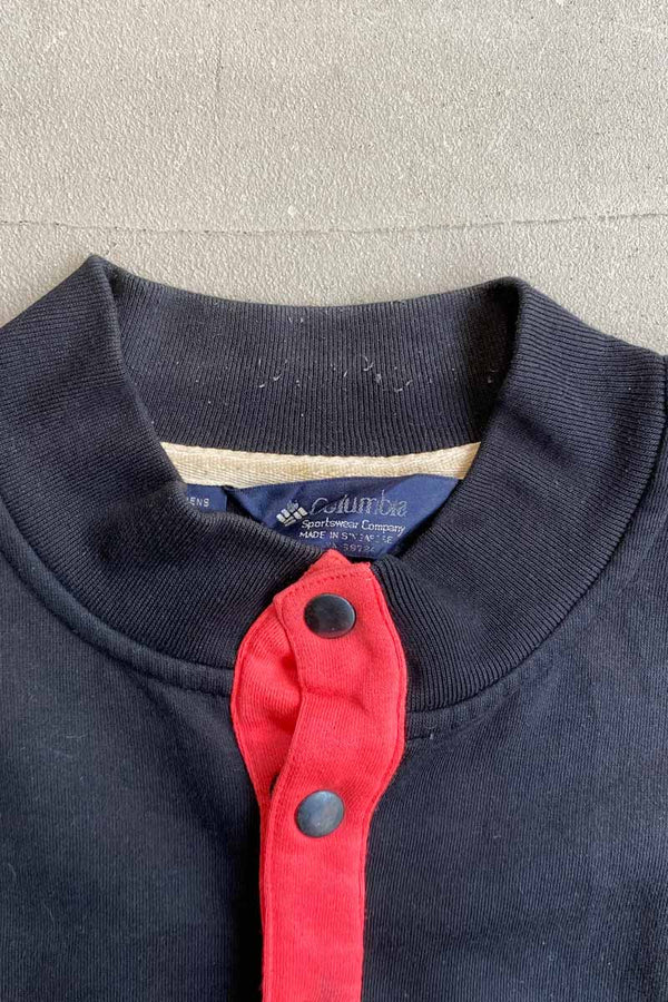 90'S HALF SNAP SWEATSHIRT / BLACK [SIZE: L USED]