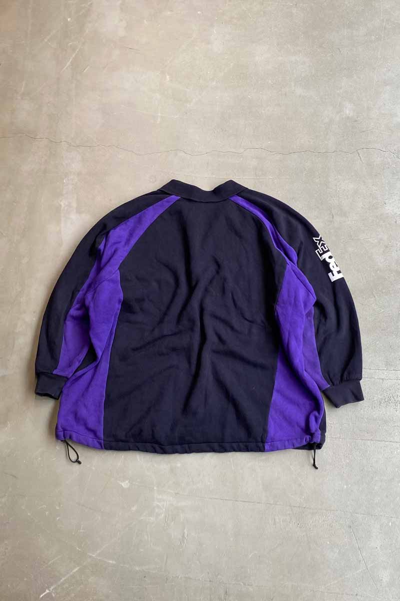 15'S HALF ZIP POLO SWEATSHIRT / BLACK / PURPLE [SIZE: L USED]