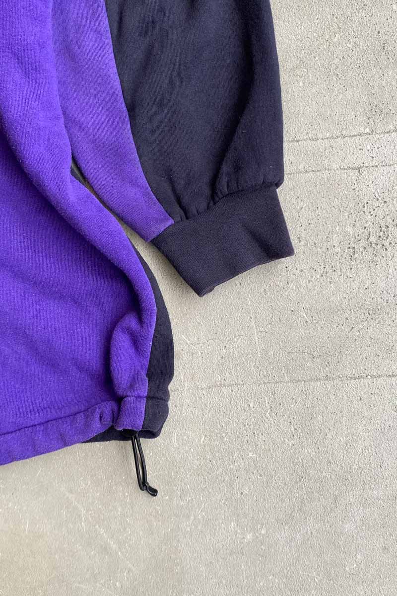 15'S HALF ZIP POLO SWEATSHIRT / BLACK / PURPLE [SIZE: L USED]