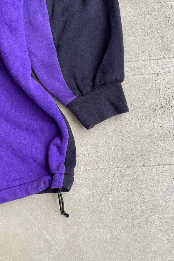15'S HALF ZIP POLO SWEATSHIRT / BLACK / PURPLE [SIZE: L USED]