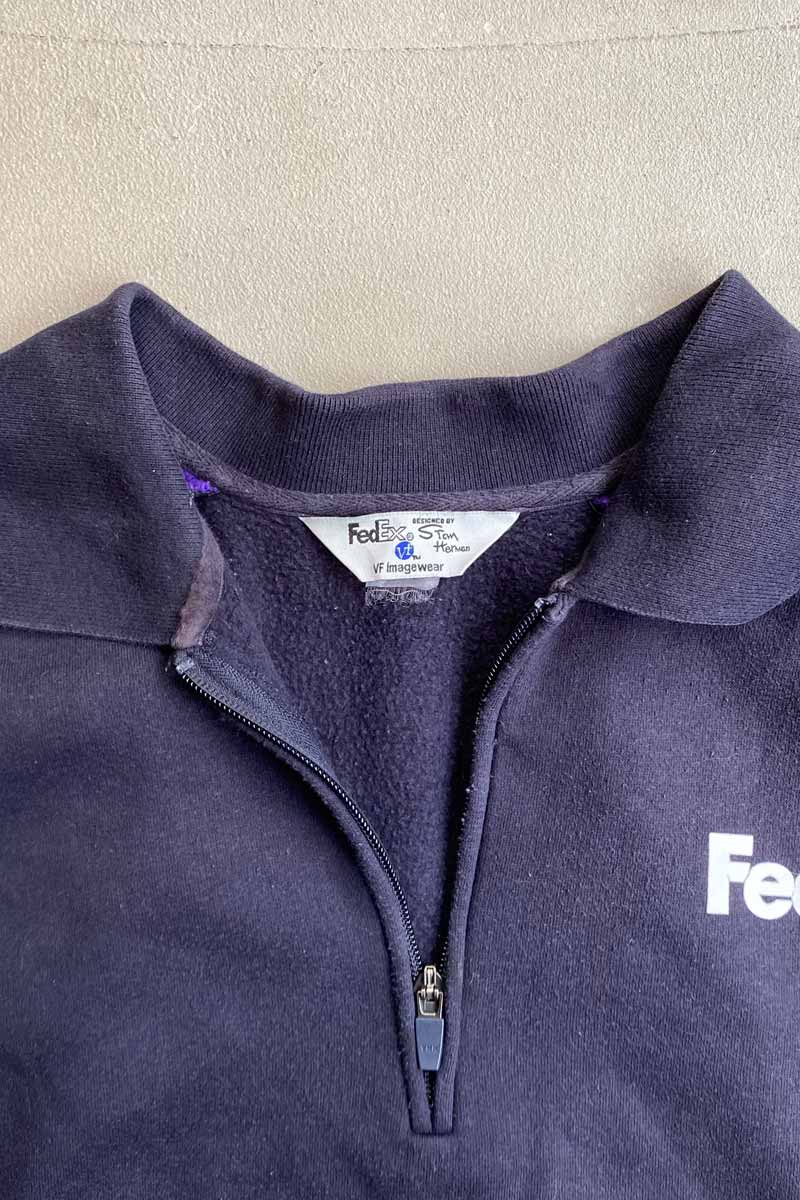 15'S HALF ZIP POLO SWEATSHIRT / BLACK / PURPLE [SIZE: L USED]