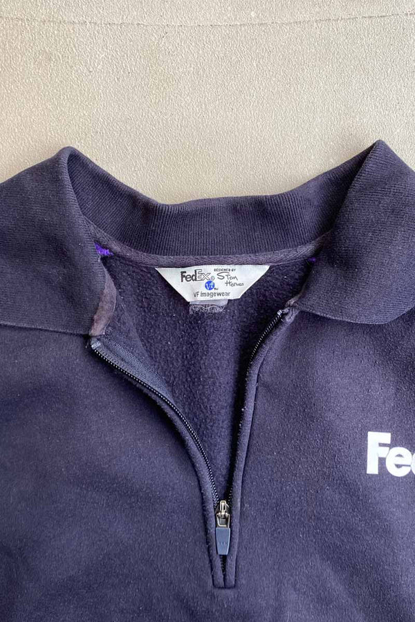 15'S HALF ZIP POLO SWEATSHIRT / BLACK / PURPLE [SIZE: L USED]