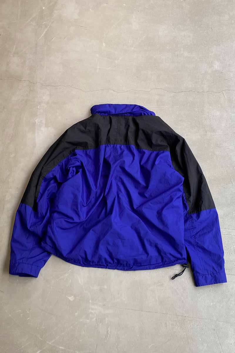 90'S ZIP UP NYLON JACKET / BLUE [SIZE: L USED]