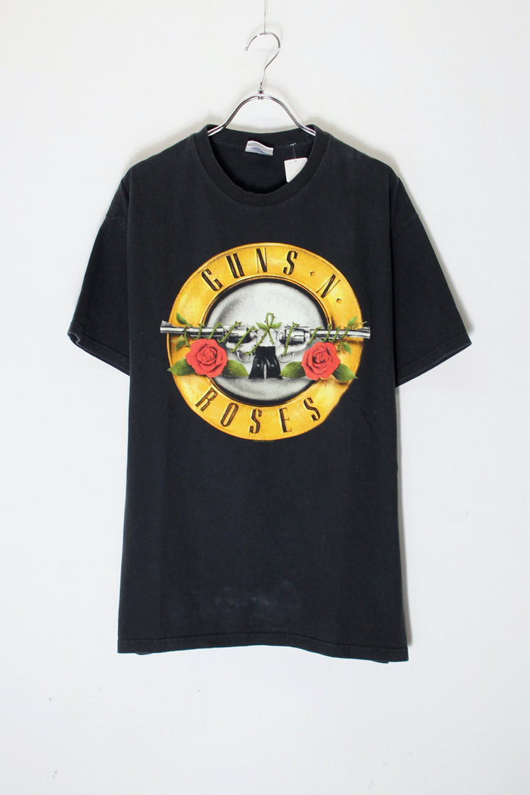 S/S GUNS AND ROSES PRINT BAND T-SHIRT / BLACK [SIZE: L USED]