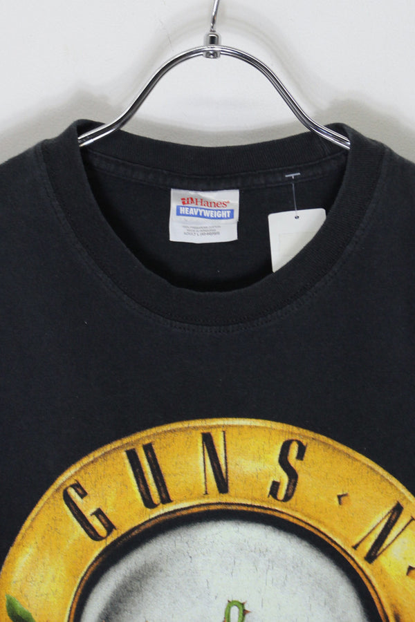 S/S GUNS AND ROSES PRINT BAND T-SHIRT / BLACK [SIZE: L USED]