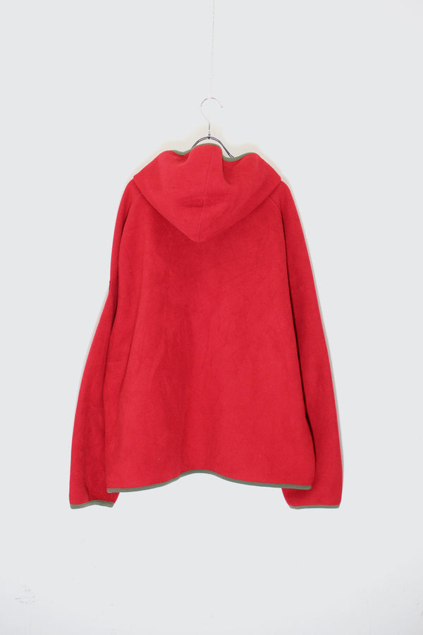 90'S FLEECE PULLOVER HOODIE JACKET / RED [SIZE: XL USED]